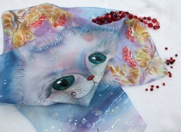 платок зимний кот фрагмент